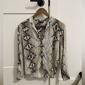 H&M SNAKESKIN PRINTED BLOUSE